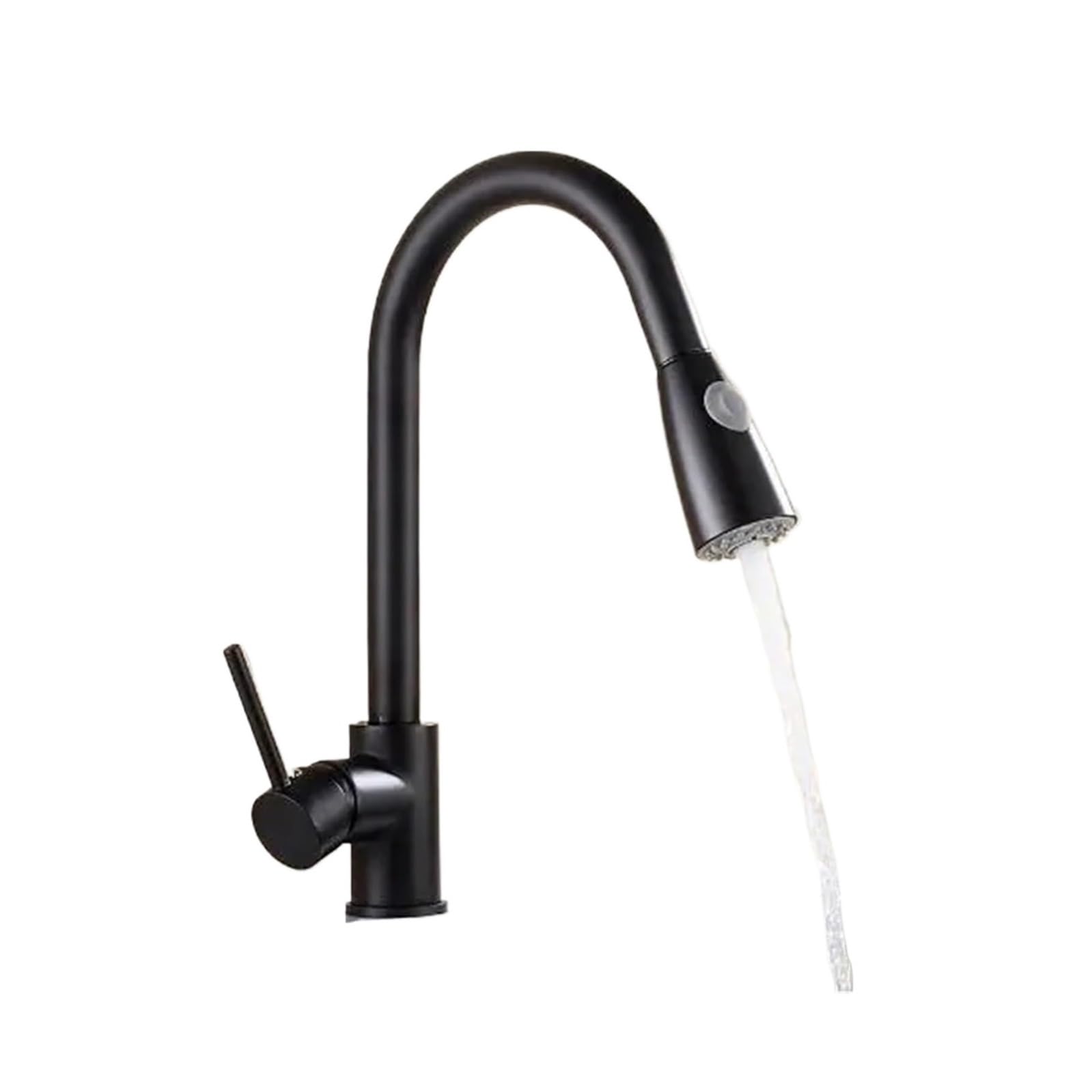 Eamrfvqt Black Brass Pull Out Kitchen Faucet