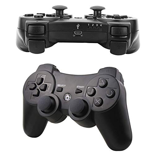 Diswoe1-PS3-Controller-Wireless-Bluetooth-Gamepad-PC-Joystick-con-Double-Vibration-Six-Axis-Senza-Fili-Controller-di-Gioco-per-Playstation-3-WindowsPC-con-Charging-Cord