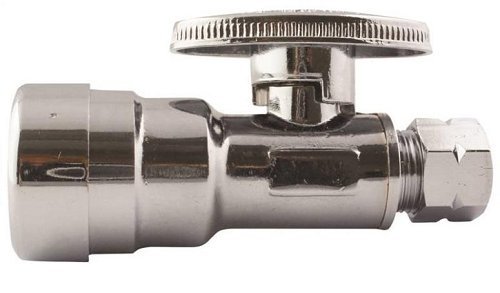 Apollo Chrome Push Straight Stop Valve, 1/2" PEX X 3/8" COMP