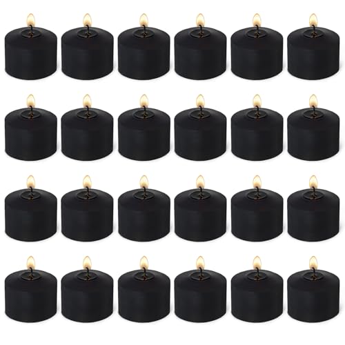 Black Votive Candles 15 Hour Burn Time Unscented Candles Votives Bulk Pack of 24 Small Pillar Candles