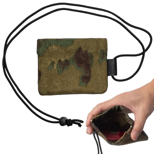 Sunnymove Camouflage Mouth Call Holder Holds 12 Diaphragm Reeds3.54 x 4.72 Whistle Pouch for Elk & Turkey Call Holder Flap with Internal Divider & Neck Lanyard for Hunting & Survival Gear