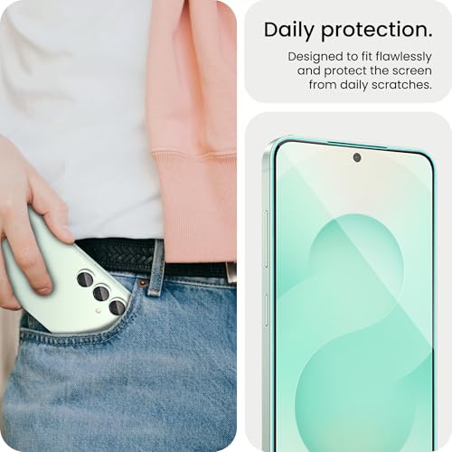 Image of ArmourPro Military-Grade Tempered Glass Compatible with Samsung Galaxy S25 5G (6.2 Inch) with Mint Camera Ring Protector & Installation Kit | Edge to Edge Coverage