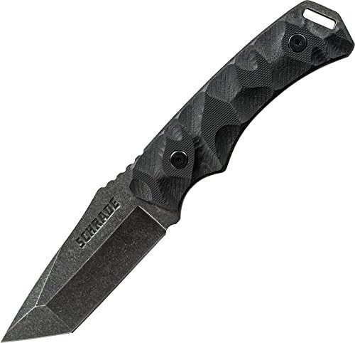 Schrade SCHF15 7.9in High Carbon S.S. Full Tang Fixed Blade Knife with 3.4in Drop Point Blade and G-10 Handle for Outdoor Survival, Tactical and EDC