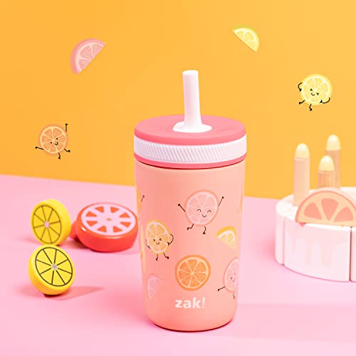 image for Zak Designs 12oz Vacuum Insulated Stainless Steel Leak-Proof Straw Tum