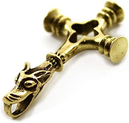 LynnAround Bronze Upside Down Cross Celtic Wolf Norse Viking Mjölnir Pendant for Necklace Thailand Jewelry