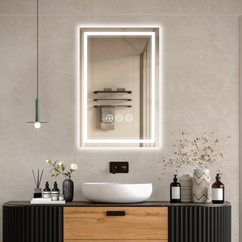 Ratsamee 40x60cm Badspiegel mit Beleuchtung LED, Spiegel mit Light,...