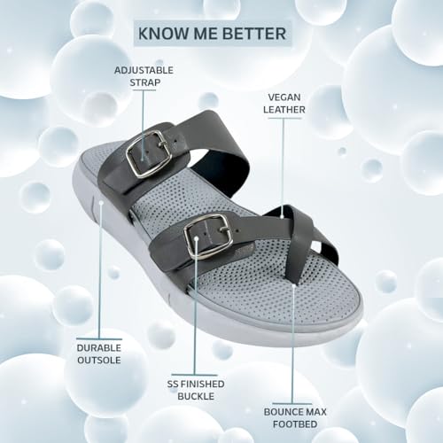 Image of KazarMax Women Magnolia Lightweight Double Strap | Cushioned | Bounce Back | Comfortable Flat Sandals