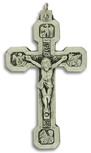 Gifts Catholic, Inc. 14 Stations of The Cross Crucifix Large 2-1 2 Inch Pendant Rosary Crucifix