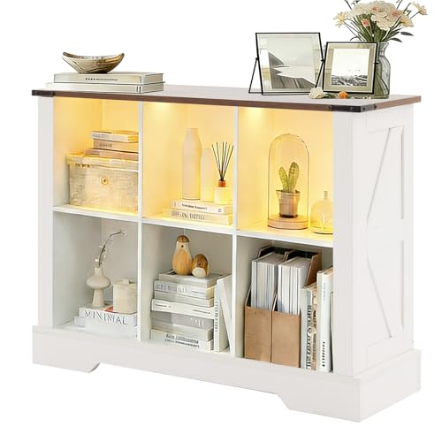 6 Cube Storage Organizer, 2 Tier Bookshelf for Living Room,