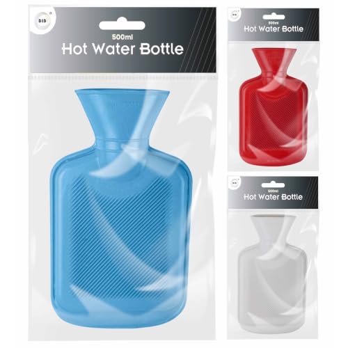 DID 2 Litre Hot Water Bottle with Soft Teddy Plush Cover Natural Rubber Heat Therapy for Back Shoulders and Legs Leak Resistant Stopper Assorted Colours (Random Colour Sent Based on Availability)