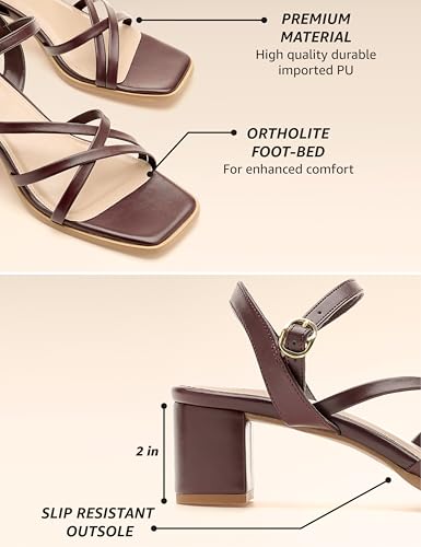Image of Symbol Premium Women's 'Desk to Dinner' Open Toe Sandals (Ortholite Insole|Stylish Heels)