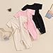 Mubineo Toddler Baby Girl Boy Summer Fall Clothes Basic Plain Romper Jumpsuit Short Sleeve Rompers Cute Newborn Outfits (Pink, 3-6 Months)