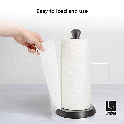 Umbra Suporte de papel toalha moderno com alça – preto metálico