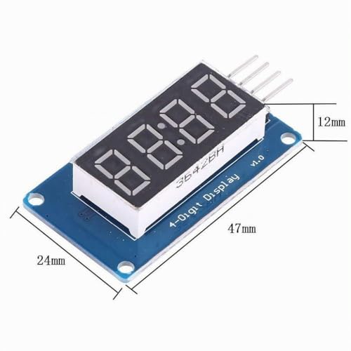 Hailege 2pcs 0.36\ 4-Digit Tube LED Segment Display Module Red Common Anode TM1637 Drive Chip Tube Clock Display UNO R3