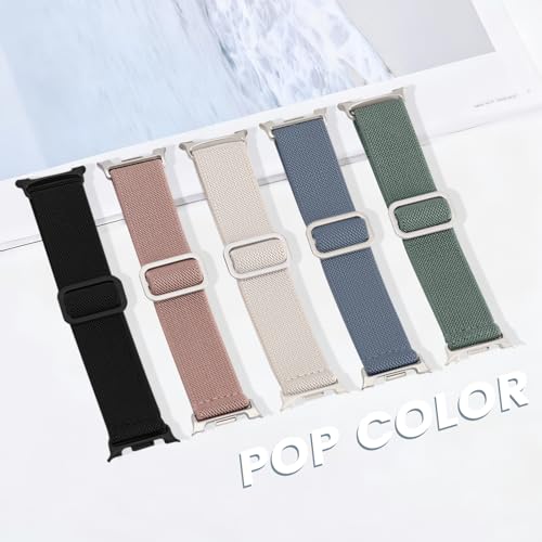 Image of Acextro 5 Pack Stretchy Bands Compatible with Samsung Galaxy Watch 7 6 5 4 FE Band 40mm 44mm 45mm /Watch 6 4 Classic 4 42mm 46mm 43mm 47mm /Active 2, 20mm Water-Resistant Elastic Nylon Sport Strap