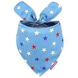 LunaMarie - Luxury Pet Birthday Bandanas -Premium & Silky Poly Fabric | 100% Handmade | Custom Shape Dual Layered (Liberty, Large)
