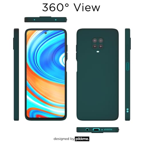 Image of Outlouders Back Cover for Redmi Note 9 Pro /Note 9 Pro Max /Poco M2 Pro /Note 10 Lite | Camera Protection | Durable Soft Matte Silicone Bumper Case (Green)