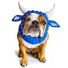 Zoo Snoods Blue Ox Costume Warm Knit Dog Snood Wrap for Pets Neck Ear Cover Protection for Halloween Winter Large