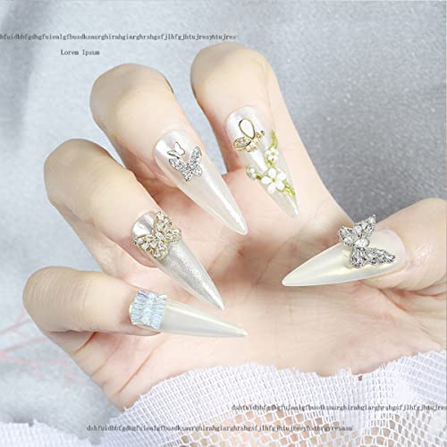 Butterfly Nail Charms,22PCS Mixed 3D Metal Butterfly Nail Rhinestones Charms,Shiny Nail Gems Jewels Studs for Nail Art Design Decorations DIY Crafts Gold Silver(Gold Silver 22PCS) - Image 4