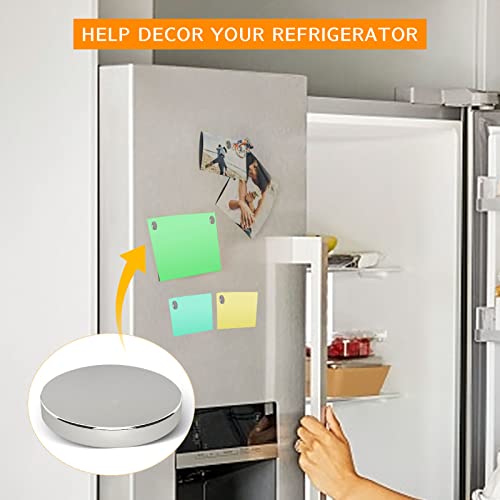 Ethcool 50 Pcs 10X2Mm Refrigerator Magnets, Small Round Fridge Magnets, Multi-Use Premium Brushed Nickel Coating Rust Resistant Neodymium Magnets Office Magnets For Fridge, Whiteboard #TOP3