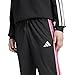 adidas Men's 3-Stripes Tricot Opem Hem Track Pants, Black/Lucid Pink, Medium
