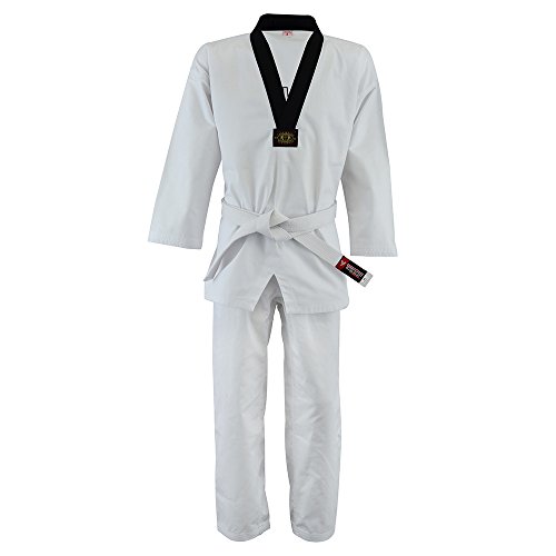 Image of Twister Taekwondo uniform 8oz poly /cotton with embrodary on back (BLACK - V, 7)