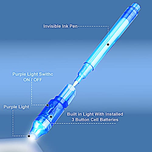 Stenda STENDA-2 Invisible Spy Ink Pen 5 Pcs, With Uv Pen Light, Party Favors For Kids 8-12 thumb #5