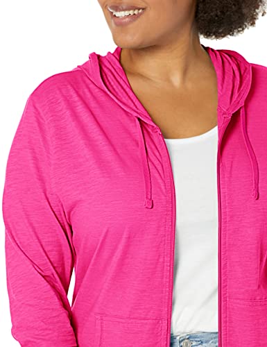 Hanes Women’s Slub Knit Full-Zip Hoodie, Textured Cotton Zip-Up T-Shirt Hoodie for Women