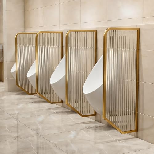 Gold Bathroom Urinal Wall Mounted Men's Urinal Divider Commercial Restroom Partition 40x80cm/15.7x31.5in Ideal for Shopping Malls