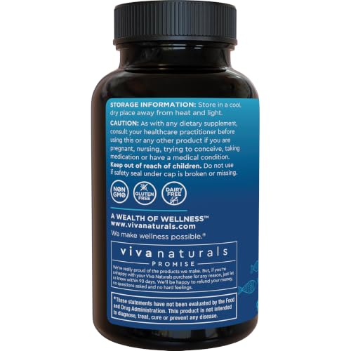 Viva Naturals Omega 3 Fish Oil Supplement for Women and Men - 2500 mg Triple Strength Fish Oil per Serving with Omega 3 Fatty Acids Including EPA, DHA DPA - 90 Pescatarian-Friendly Softgels - image 9