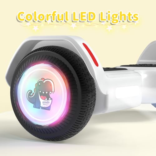 Image of SIMATE 6.5 inch Bluetooth Scooter, LED Lights & APP & Music Speaker, Long Battery Life, Gifts for Kids & Adults & Girls & Boys, for All Ages