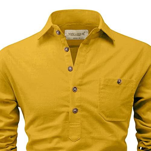 Image of Vida Loca Men Cotton Full Sleeve Casual Spread Collor Slim Fit Short Kurta for Men and Boys (Pack of 2)