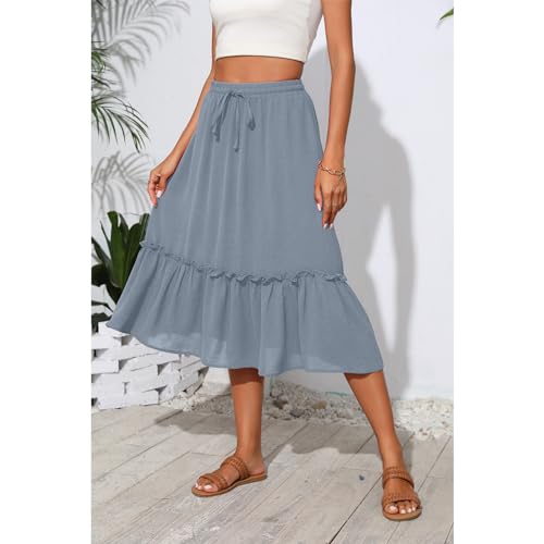 Image of Witsmile High Waist Tiered Skirts for Women Flowy Skirts for Women Long Length with Pockets 2026 Fashion Trendy