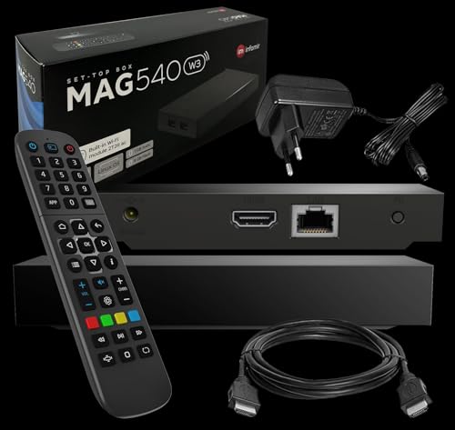 MAG 540w3 IPTV Set Top Box 1GB RAM 4K HEVC H 265 Unterstützung Linux WLAN integriert