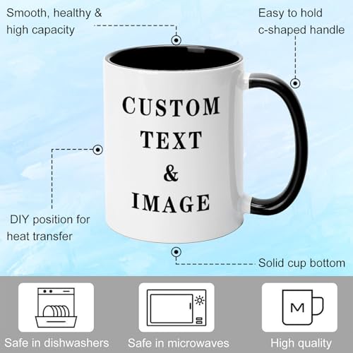 Personalized Coffee Mug with Photo, Logo or Text - Customized Gift Idea for Men & Women, Mom, Dad, Friends - Christmas Birthday Valentines Gifts, Party Favors Tea Cup - White - Image 3