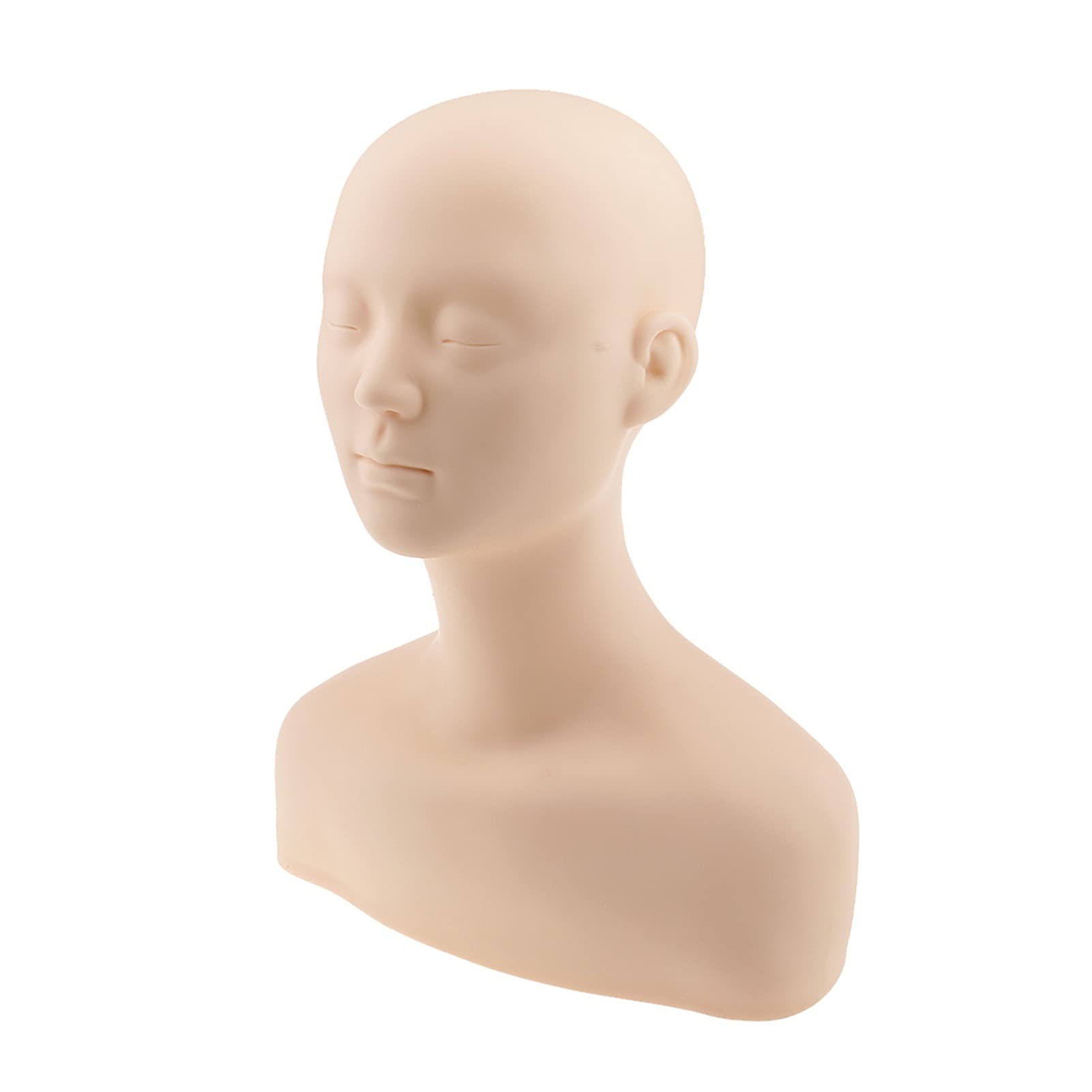 Miękki silikonowy manekin manekin głowa z ramią kości kość masażem masażu do masażu rzęs przedłużenie Make up Practice Model