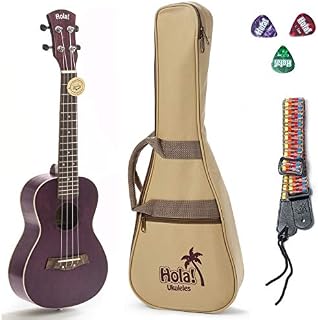 Concert Ukulele Bundle, Deluxe Series by Hola! Music (Model HM-124PP+), Bundle Includes: 24