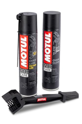 MOTUL 109919 Aditivolubricante, Pack Mantenimiento de Cadenas de Moto Factory Line