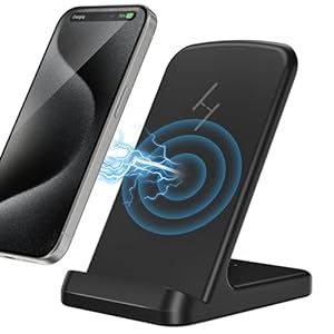 Zestiq Wireless Charger, 15W Wireless Charging Stand for iPhone 15 14 13 12 11 Pro Max Plus, Samsung Galaxy S24/S23/S22/S21/S20/S10