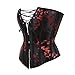 Donne Fiore Stampa Broccato Plus Size Corsetto Overbust Wedding Red Corselet
