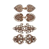 Lote de 4 pinzas vintage YAWYO para ropa, 4 estilos para cárdigan & chal, broche accesorio mujer (Oro rosa)