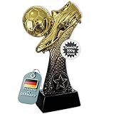 Larius Trophée de football 16-21,5 cm (300-500 g) - Coupe de vainqueur avec/sans gravure - Coupe de football pour enfants et adultes - Tournoi, MVP, récompense - F6 (sans texte au choix, M)