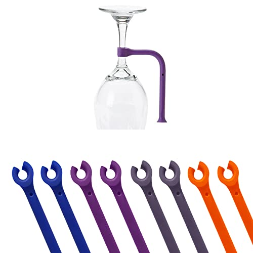 Zaky Soporte para vaso de vino para lavavajillas, accesorio de cocina, accesorio de silicona, accesorio seguro para lavavajillas (multicolor/8 unidades)