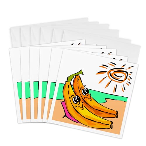 Cartes de vœux bananes de plage 3dRose, le lot idéal pour accompagner vos cadeaux de saison