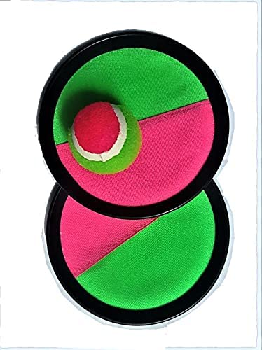 Sticky catch ball game and ball for kids set of 2 pieces - multi color