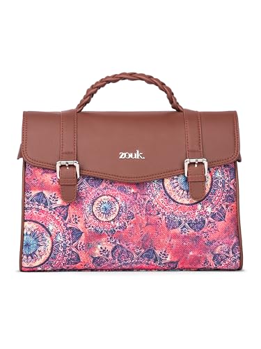 Image of ZOUK Heritage Satchel Bag - Gwalior Weaves | Jute | Vegan Leather Handcrafted With Detachable Sling Strap