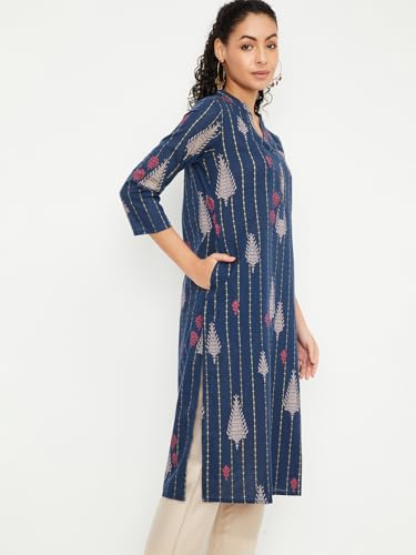 Image of Max Women's Cotton Blend Regular Fit Casual Kurta