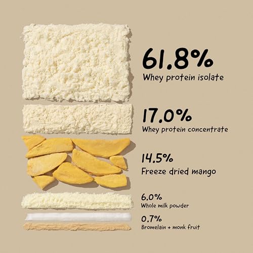 Image of The Whole Truth Whey Protein Isolate+Concentrate | Mango Milkshake 500g (1.1 lbs) I 24g Protein per scoop I 5.6g BCAA | 100% Authentic Whey | Made with Real Alphonso Mangoes | No Artificial Flavours
