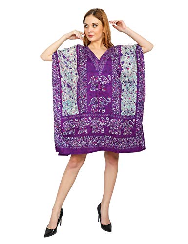 Short Kaftan Beach Cover ups Dresses for Women Ladies Dashiki African Caftan Loungewear Free Size