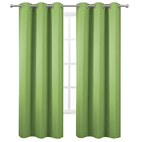 Image of LEMOMO Light Green Blackout Curtains /42 x 84 Inch /Set of Two Panels Grommet Bedroom Curtains